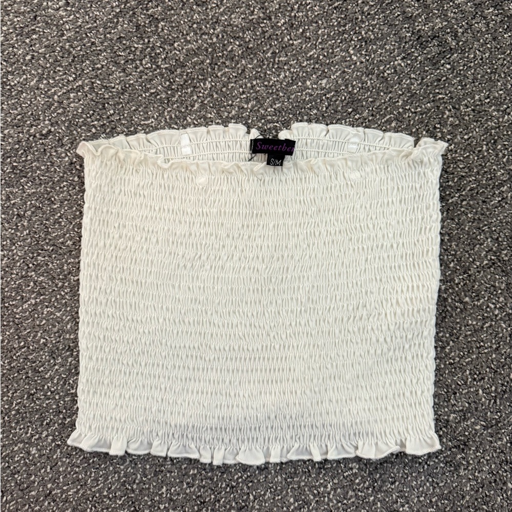 Sweet Claire White Smocked Tube Top